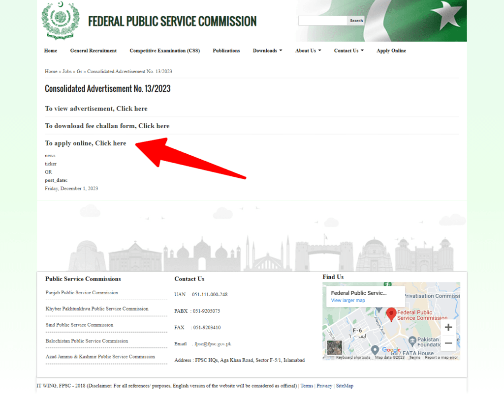Latest Fpsc Jobs Advertisement No. 13/2023 | Online Apply