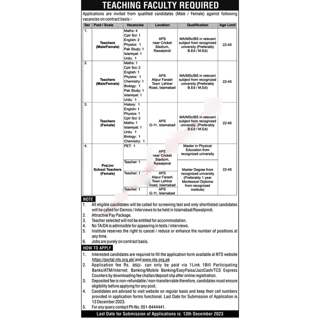 Latest Army Public School Jobs 2023 | Online Apply