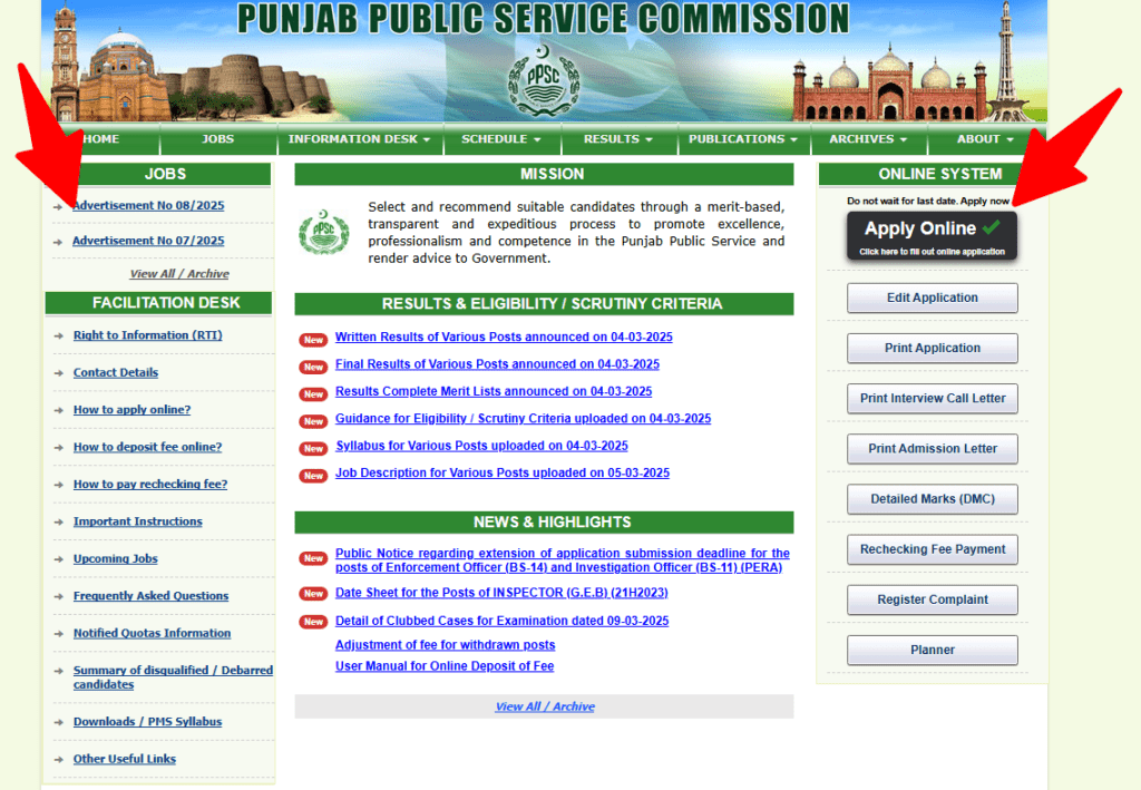 Latest Punjab Public Service Commission Jobs 2025