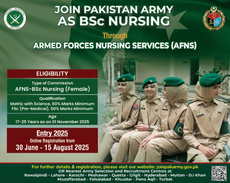 Latest Pakistan Army Jobs As Bsc Nursing Rawalpindi 2025
