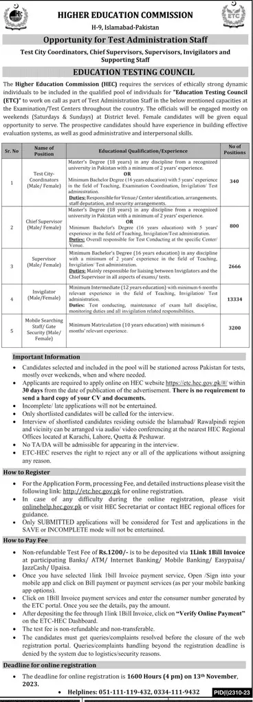 Latest Hec Jobs 2023 Application Form At Applypakjobs.pk