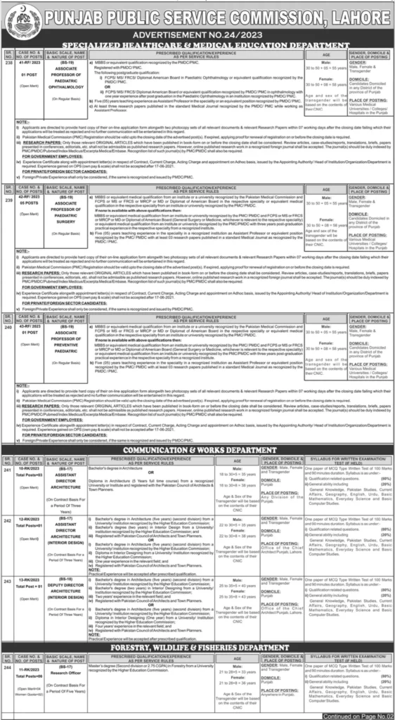 Latest Ppsc Jobs Advertisement 2023| Online Apply