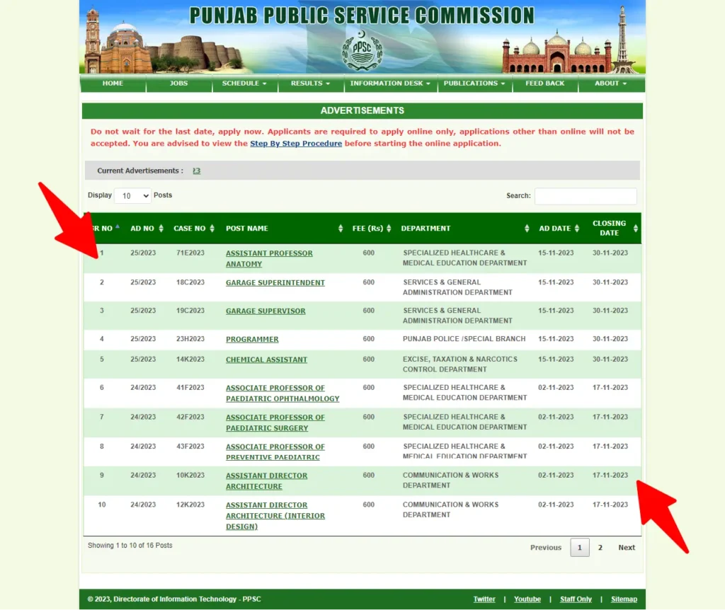 Latest Ppsc Jobs Advertisement No 25/2023 | Online Apply