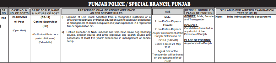 Latest Punjab Police &Amp; Special Branch Jobs 2023