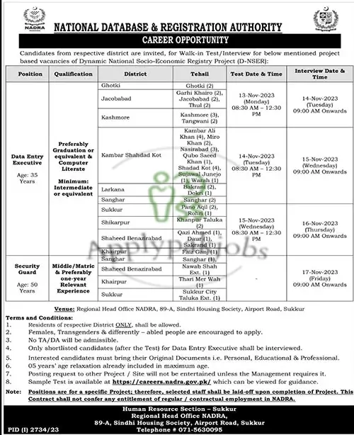 Latest Nadra Advertisement Jobs 2023 | Online Apply