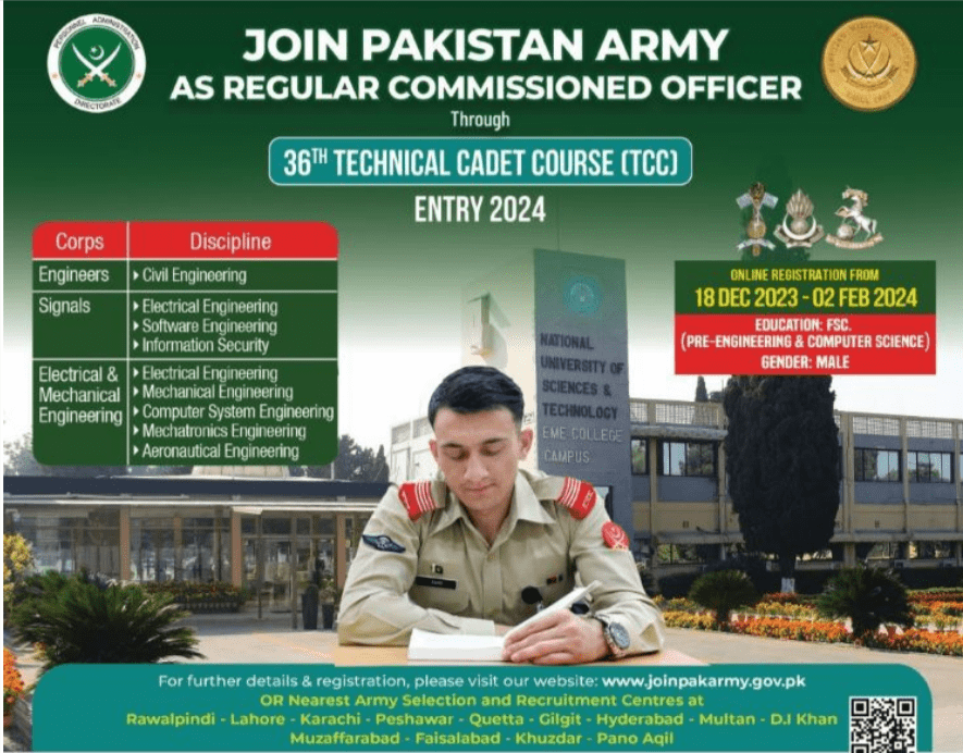 Join Pakistan Army 36Th Technical Cadet Course Latest 2023