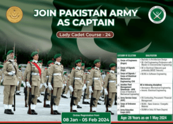Join Pakistan Army As Captain Lady Cadet Latest Course 2024