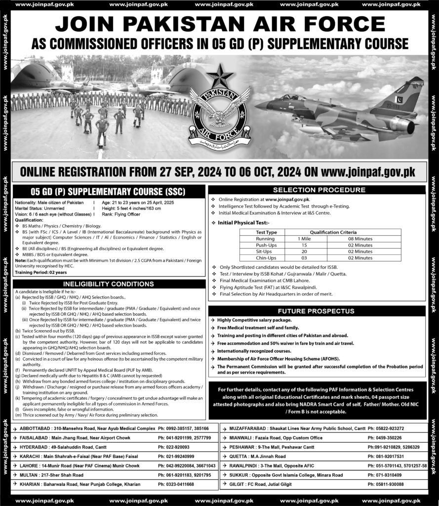 Join Paf As Gd Pilot Latest Jobs 2024 Online Apply