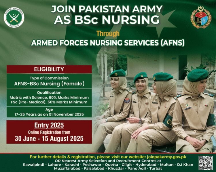 Latest Pakistan Army Jobs As Bsc Nursing Rawalpindi 2025