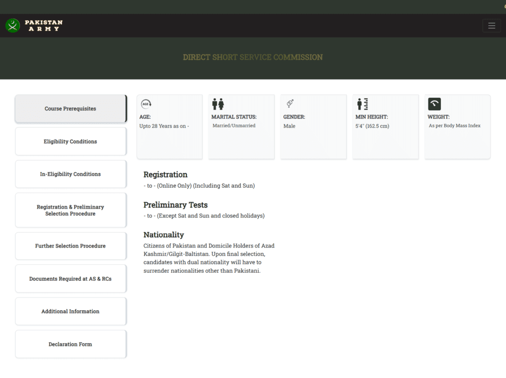 Join Pakistan Army As Captain Online Registration June 2026